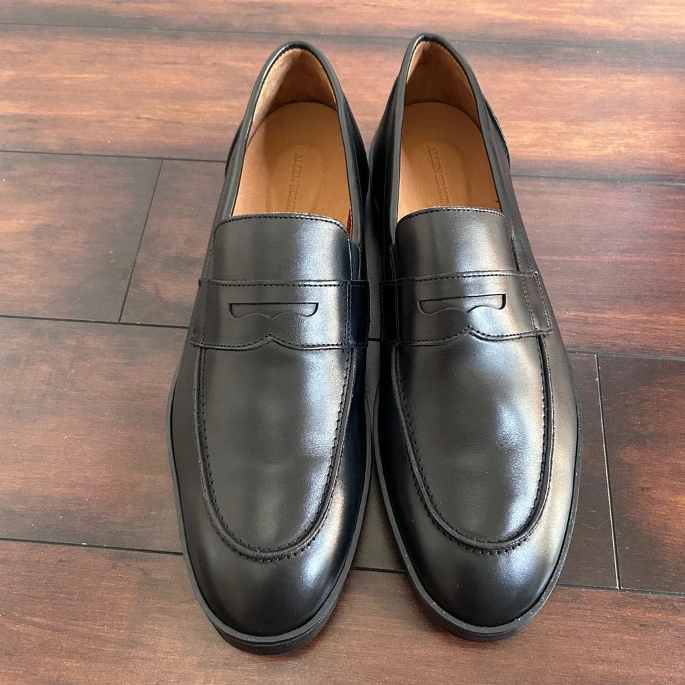 Allen Edmonds Men's Randolph Leather Slip-on Sneaker Loafer Black size 14 NWOB